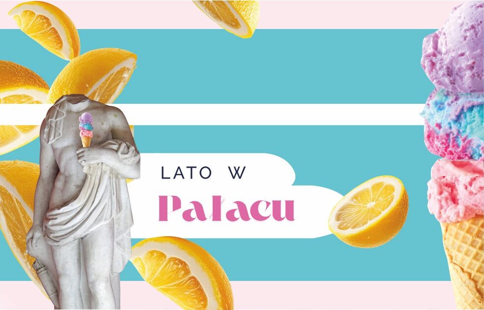 Baner reklamujący zajęcia edukacyjne Lato w Pałacu